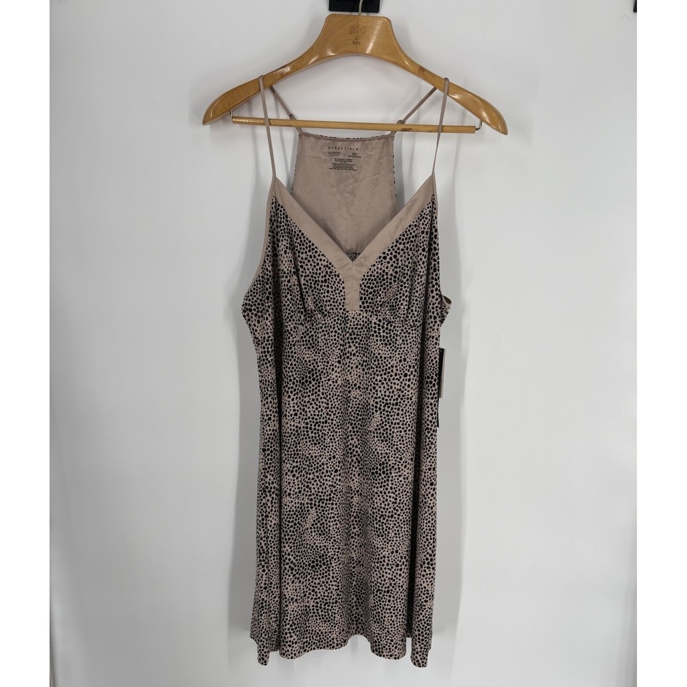 Alfani Intimates Womens Mini Nightdress Size XXL Taupe Animal Print Jersey Knit